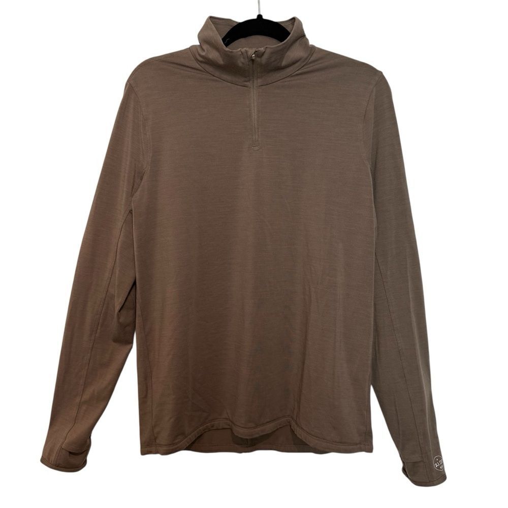 Allbirds Men's Natural Run Midlayer Quarter Zip Pullover Brown Size M Athleisure